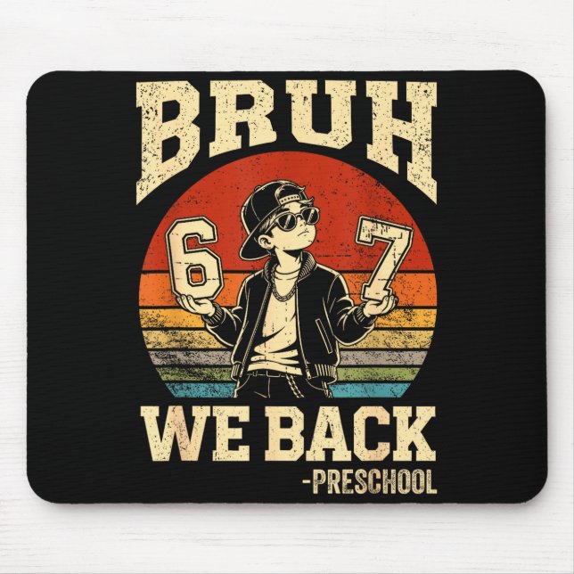 Mousepad De volta à escola, cara, de volta à pré-escola 6 7 (Frente)
