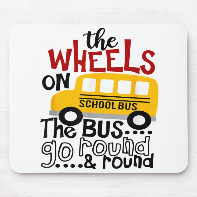 Mousepad De Volta À Escola Engraçado As RODAS No BUS Toddle (Frente)