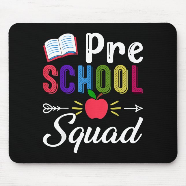 Mousepad De volta à escola pré-k professor aluno pré-escola (Frente)
