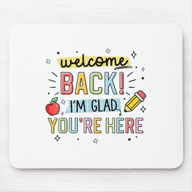 Mousepad De Volta À Escola Professor Bem-Vindo De Volta Est (Frente)