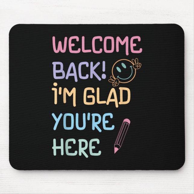 Mousepad De Volta À Escola Professor Bem-Vindo De Volta Est (Frente)