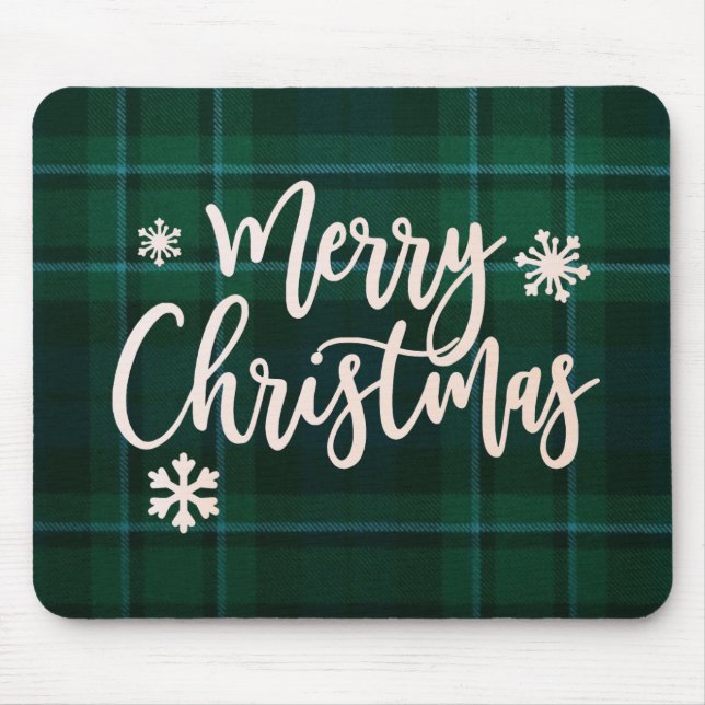 Mousepad de xadrez de Natal feliz (Frente)