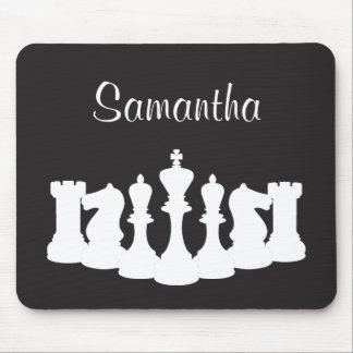 Mousepad de xadrez preto e branco personalizado