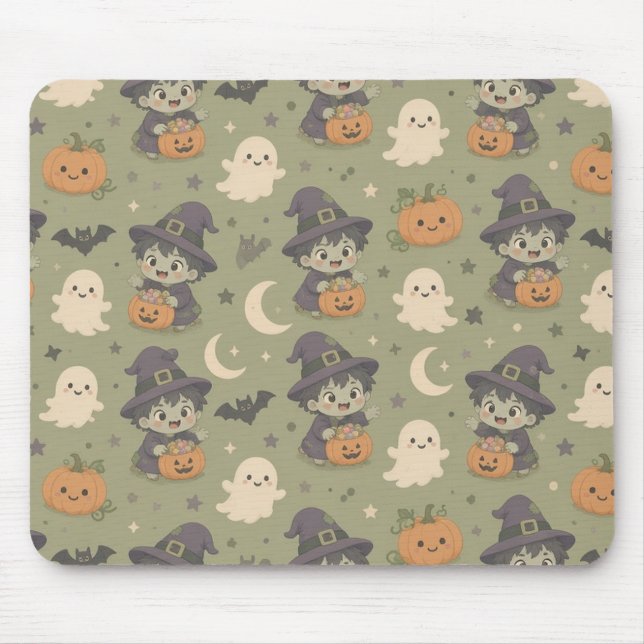 Mousepad de Zumbis Fofos e Assustadores de Hallowe (Frente)