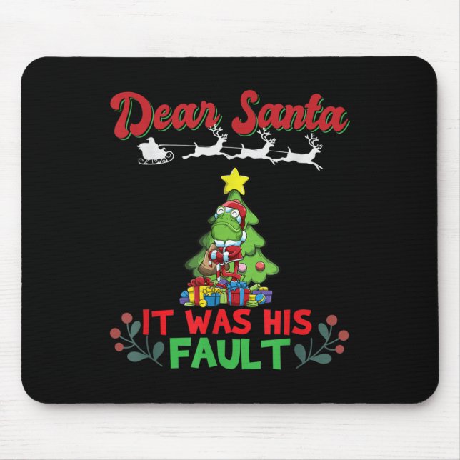 Mousepad Dear Santa It Was His Fault Siblings Matching Xmas (Frente)