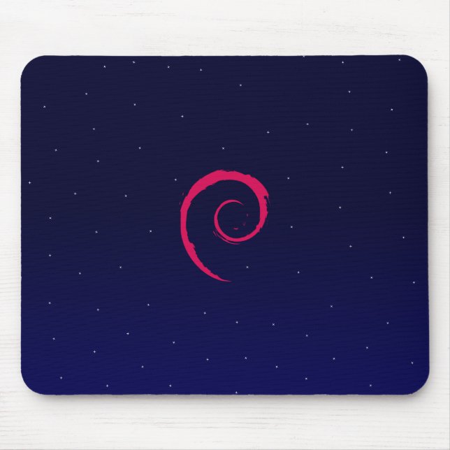 Mousepad Debian com um fundo do espaço (Frente)