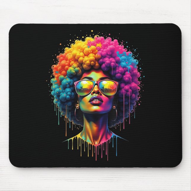Mousepad Décima Sétima Rainha Afro Melanin Liderando Orgulh (Frente)