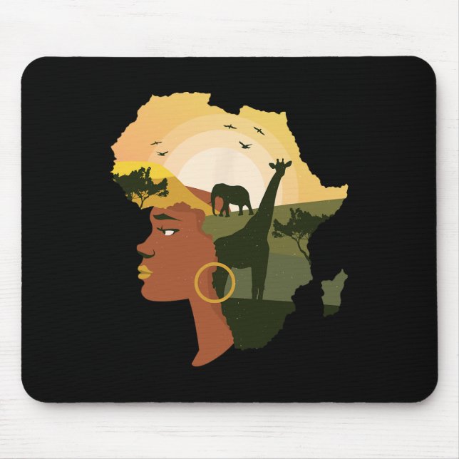 Mousepad Décimo-Junta Favorece o Decor Pan-Africano Afro Am (Frente)