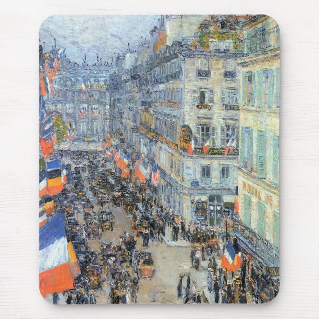 Mousepad Décimo quarto de julho, Rue Daunou, de Childe Hass (Frente)