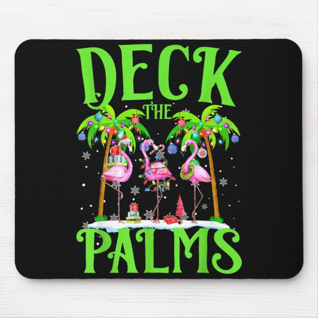 Mousepad Deck The Palms Flamingo Trocal Christmas Lights Pa (Frente)