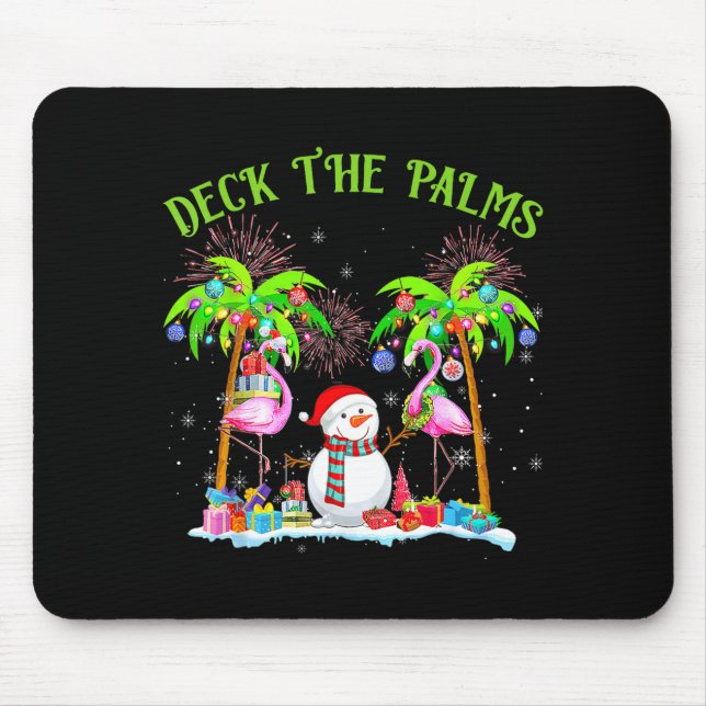Mousepad Deck The Palms Flamingo Trocal Christmas Lights Pa (Frente)