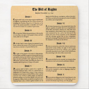 Mousepad Declaração de Direitos dos Estados Unidos