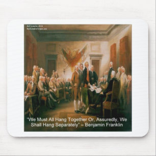Mousepad Declaração de Independência e Citação de Ben Frank