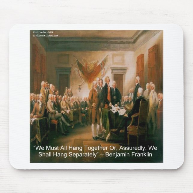 Mousepad Declaração de Independência e Citação de Ben Frank (Frente)