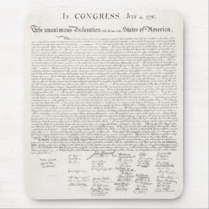 Mousepad Declaração dos Estados Unidos de independência