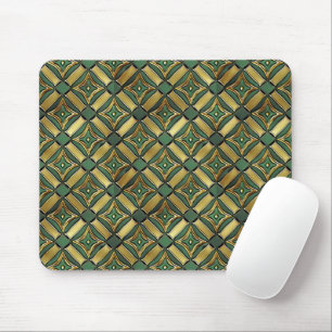 Mousepad Deco de Arte Dourada e Esmeralda