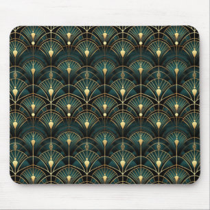 Mousepad Deco de Arte Emerald e Dourada Padrão