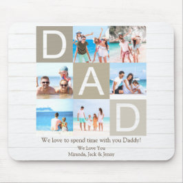 Mousepad Decor Russo de Madeira do pai com Fotos Familiares
