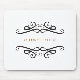 Mousepad Decoração Clássica Vintage Preto e Branco