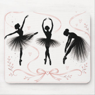 Mousepad Decoração de mesa de dançarina de ballet rosa