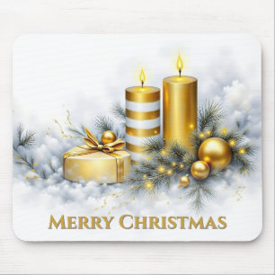 Mousepad Decoração de Natal Dourada Elegante