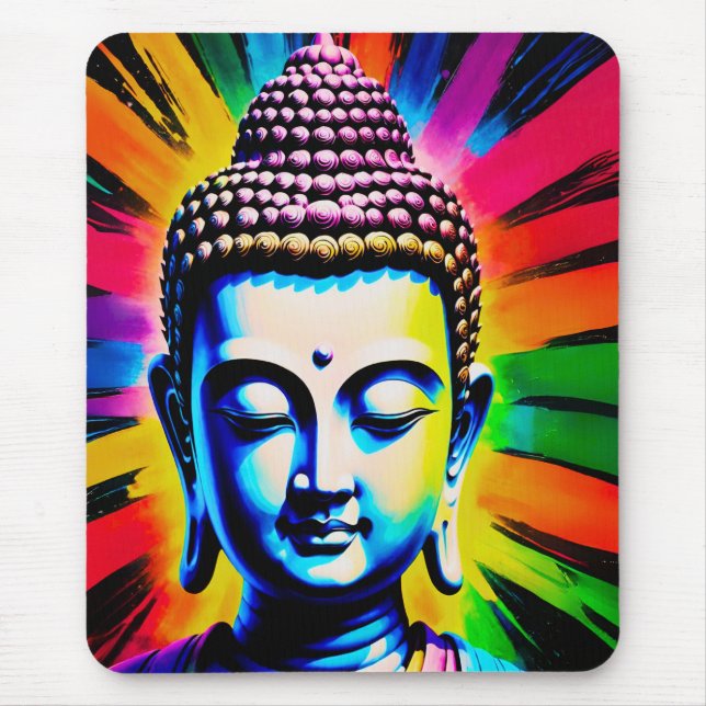 Mousepad Decoração de Neon de Buda (Frente)