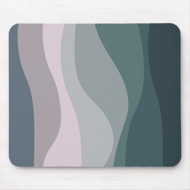 Mousepad decoração de ondas retro roxas e turquesas (Frente)