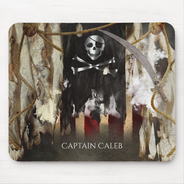 Mousepad Decoração de Quarto Tema Pirata (Frente)