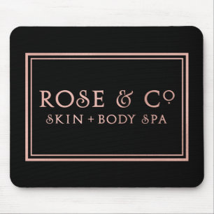 Mousepad Decoração mínima preta Dourado do rosa do rosa