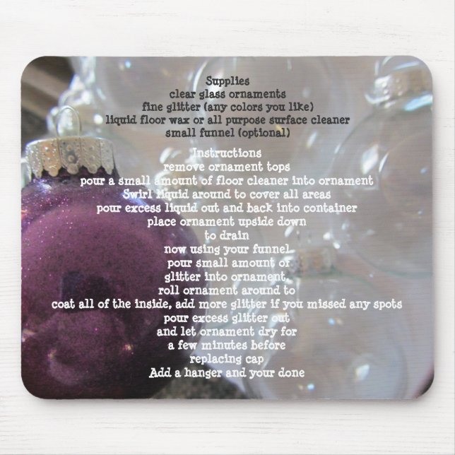 Mousepad Decorações de Árvore de Purpurina (Frente)