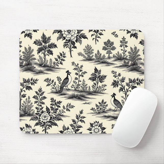 Mousepad Decorative French toile pattern (Com mouse)