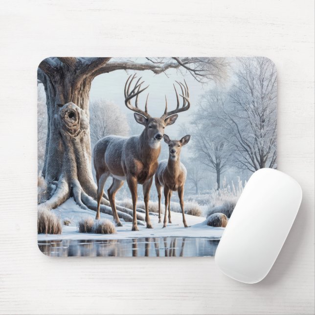 Mousepad Deer By Icy Pond (Com mouse)