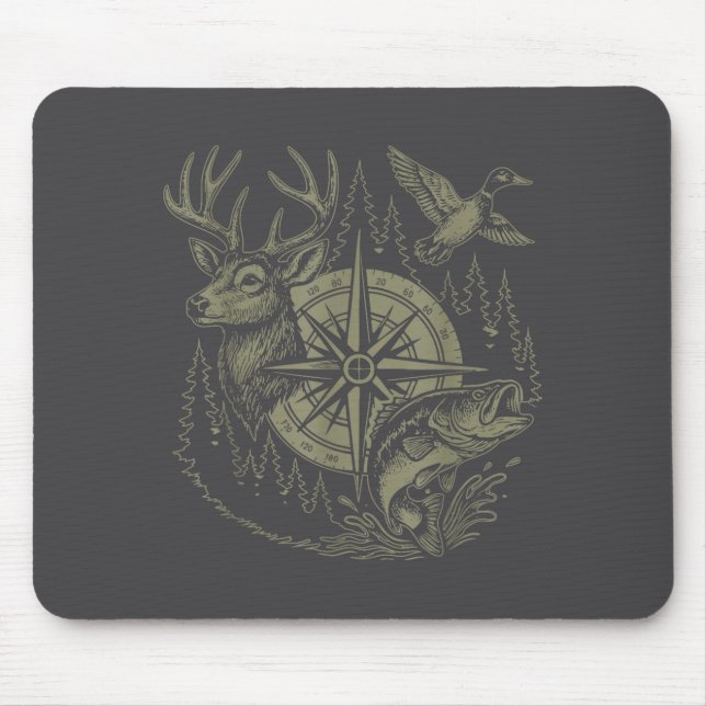 Mousepad Deer Duck Fishing Hunting Solves Most Of My Proble (Frente)
