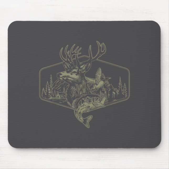 Mousepad Deer Duck Fishing Hunting Solves Most Of My Proble (Frente)