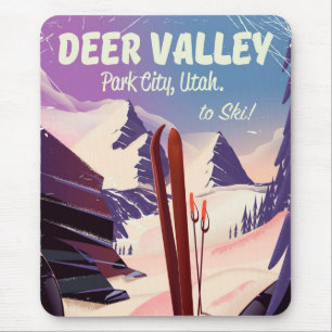 Mousepad Deer Valley, Park City, Utá, cartaz do viagem do