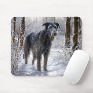 Mousepad Deerhound Escocês Deixe-o nevar no Natal