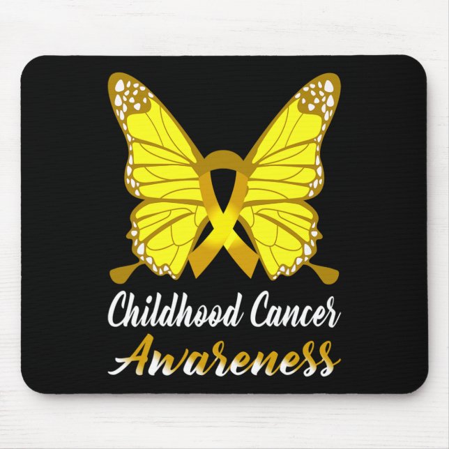 Mousepad Defensor da consciência infantil do Cancer Borbole (Frente)