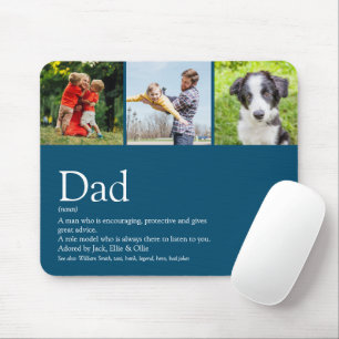 Mousepad Definição 3 Foto Diversão Azul Melhor Pai do Mundo