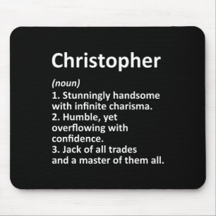 Mousepad Definição de Christopher Nome Personalizado Engraç