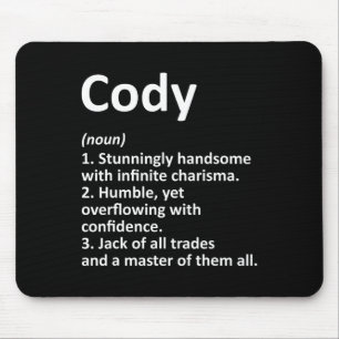 Mousepad Definição de Cody Nome Personalizado Aniversário D