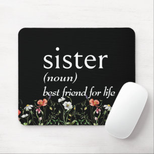 Mousepad Definição de Dicionário de IRMÃ Com Flores Silvest