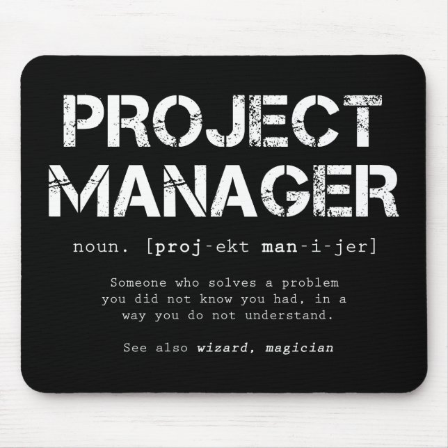 Mousepad Definição de Dicionário Funny Project Manager (Frente)