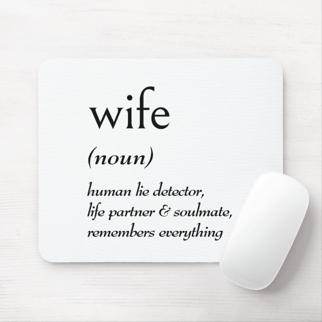 Mousepad Definição de Dicionário para ESPOSA (Com mouse)