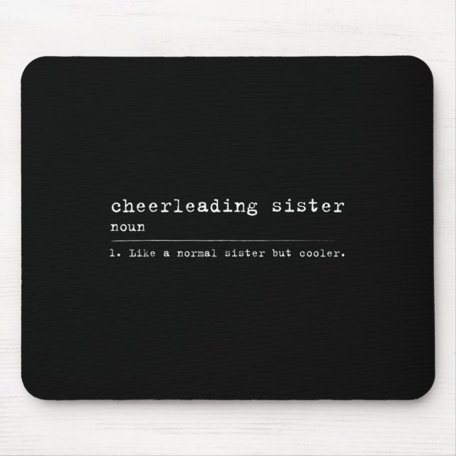 Mousepad Definição de Irmã de Cheerleading Cheerleaders Mot (Frente)