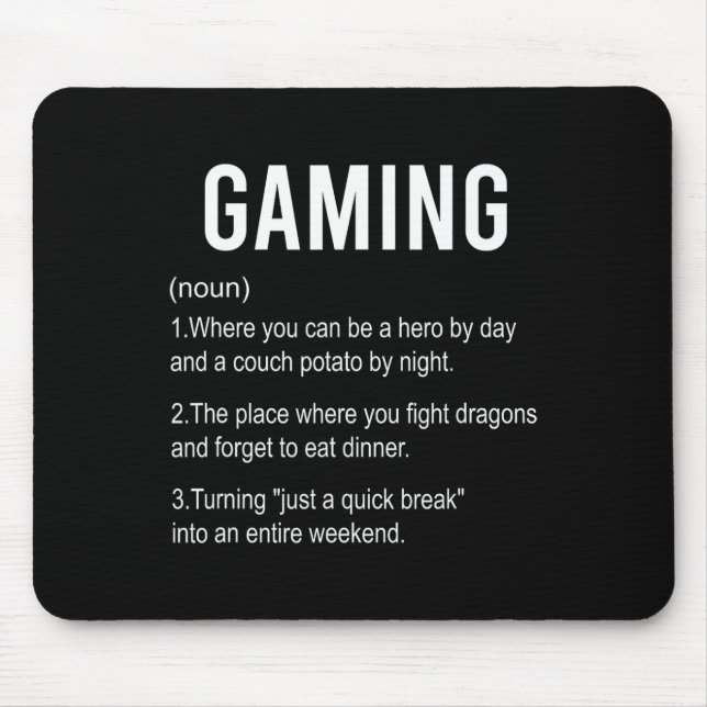 Mousepad Definição de jogos engraçada2 (Frente)