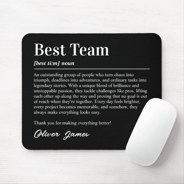Mousepad Definição de Melhor Equipe Personalizada Apreciaçã (Com mouse)