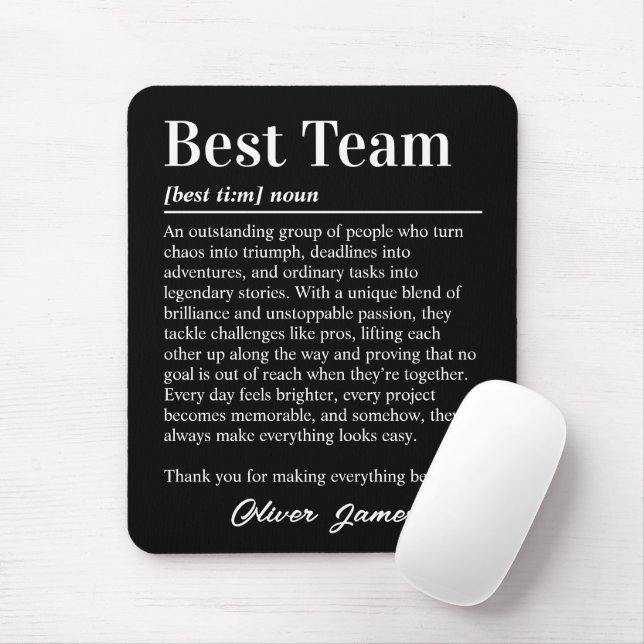 Mousepad Definição de Melhor Equipe Personalizada Apreciaçã (Com mouse)