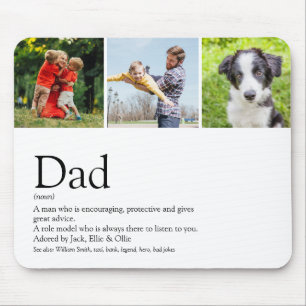 Mousepad Definição de Melhor Pai do Mundo em Colagem de Fot