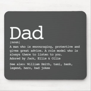 Mousepad Definição de Pai Dia dos Pais Moderno Cinza