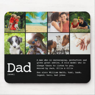 Mousepad Definição de Pai Personalizada Foto Preto e Branco